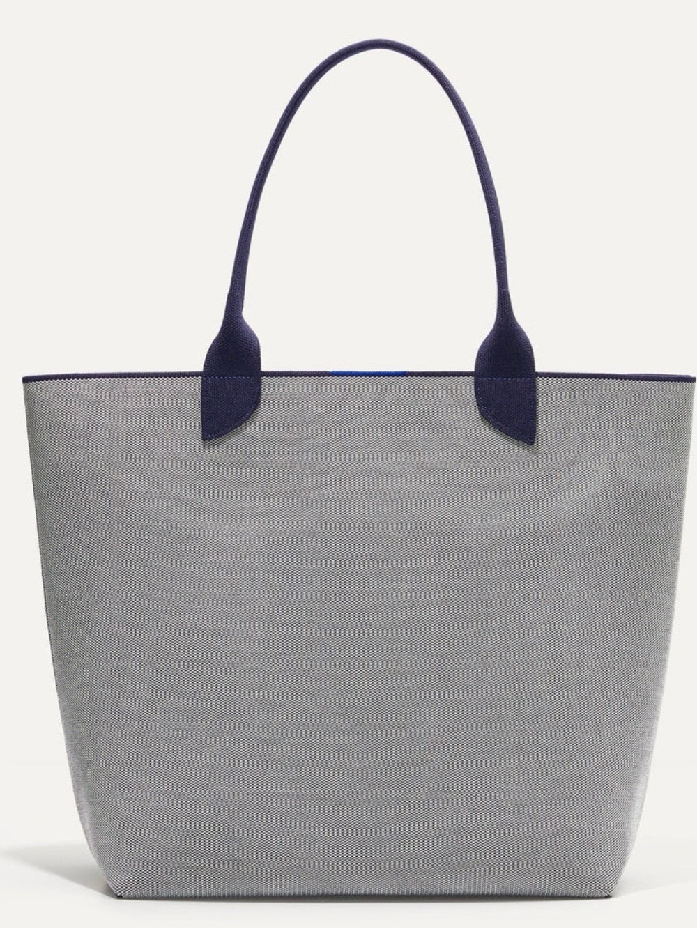 Rothy's Gray Tote with Navy Handles